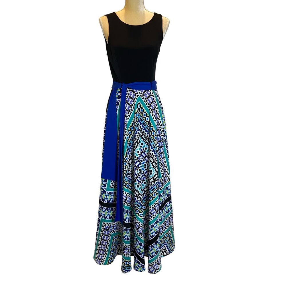 Eliza J Maxi Sleeveless Maxi Dress Geometric Print Women Size 8